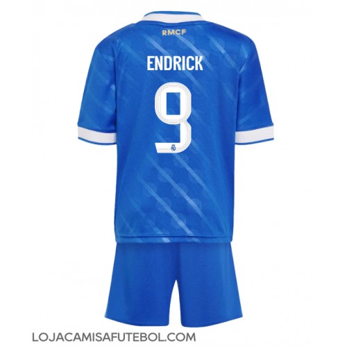 Camisa de Futebol Real Madrid Endrick #9 Equipamento Alternativo Infantil 2025-26 Manga Curta (+ Calças curtas)